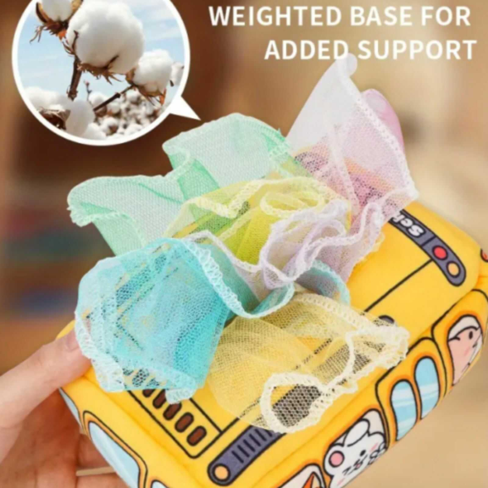 Jucarie senzoriala bebe Cutia cu batiste Montessori | Jucarie educativa 0 luni+ [4]