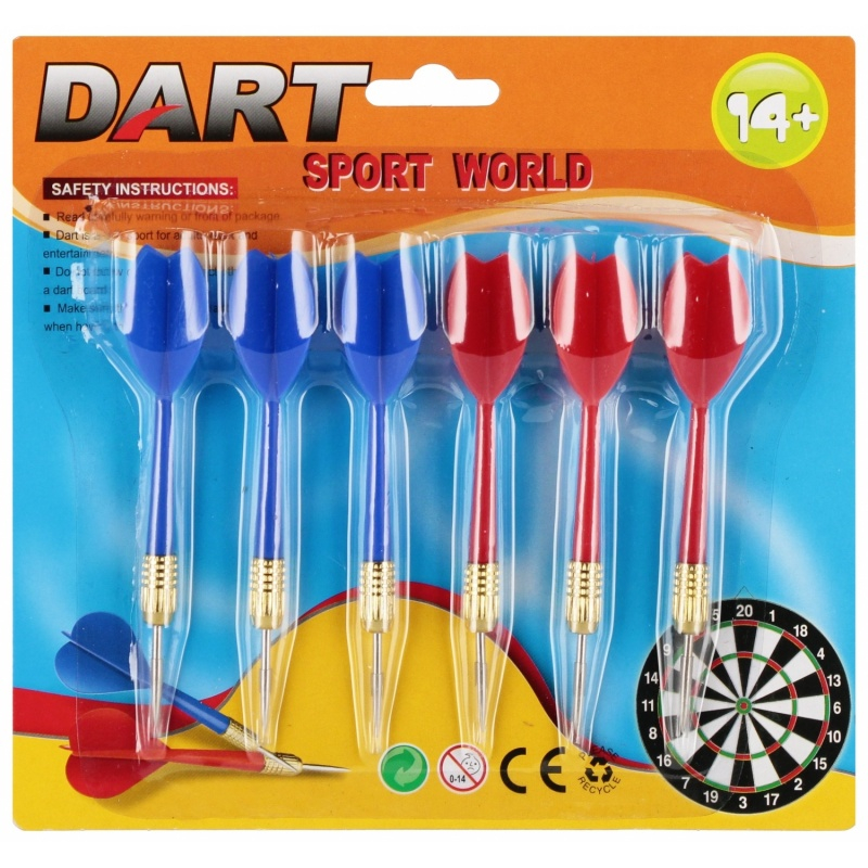 Jucarie set 6 sageti metalice darts MegaCreative 572048, 19x18x2cm, +14ani [2]