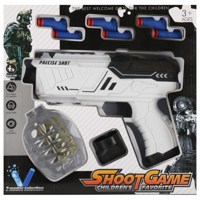 Jucarie set pistol + 6 gloante spuma + proiectile cu apa MegaCreative 569473, 20x13x5cm [2]