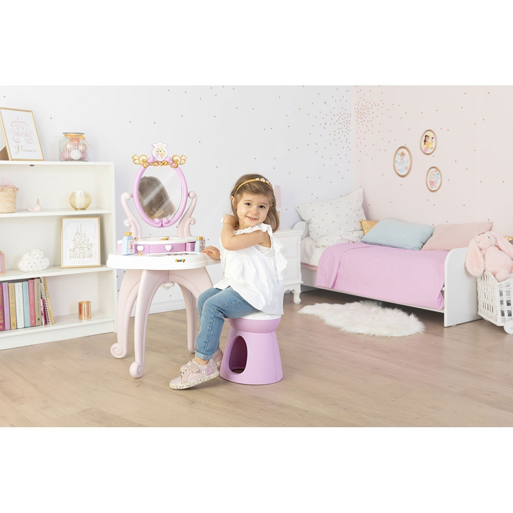Jucarie Smoby Masuta de machiaj Disney Princess 2 in 1 roz cu accesorii [4]