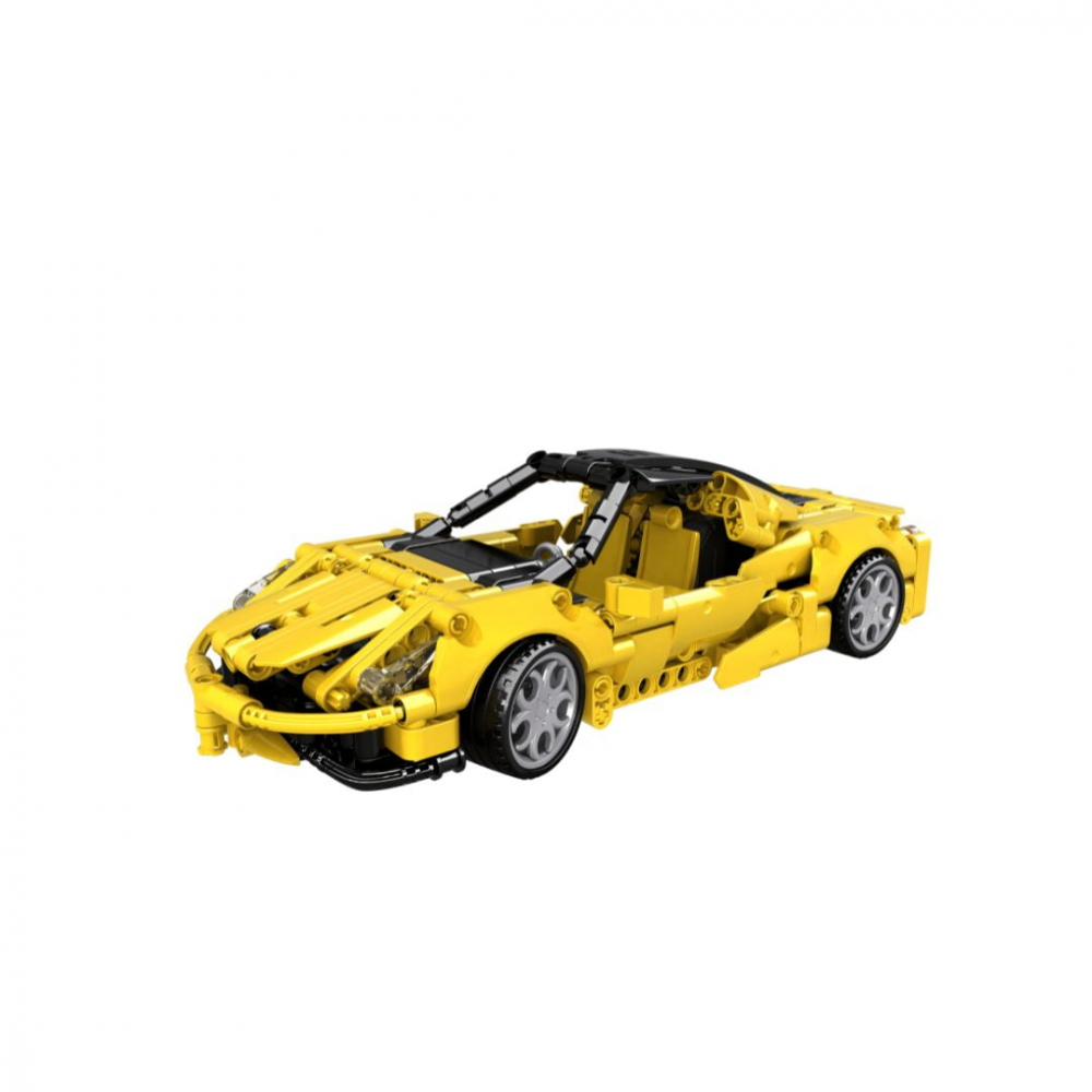 Jucarie tip lego tehnic de constructie masina sport galbena (414 piese) [2]
