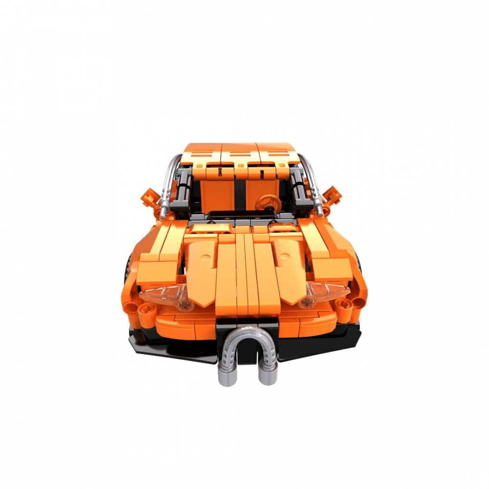 Jucarie tip lego tehnic de constructie masina sport portocalie (404 piese) [4]