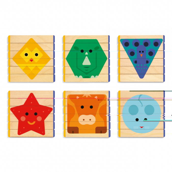 Puzzle basic, 36 piese din lemn, longitudinale, Djeco [2]