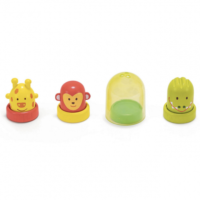 Trenul culorilor cu vagoane din lemn și figurine colorate, Djeco, varsta 1 - 3 ani, Baiat, Fata [2]