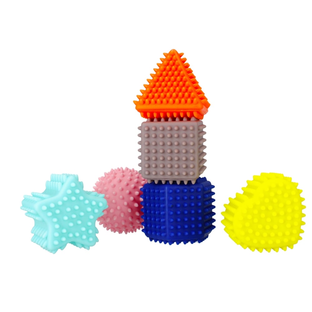 Jucarii senzoriale bebe, 6 luni, din silicon, dezvoltare simt tactil si dexteritate [7]