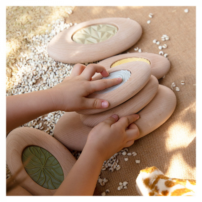 Jumbo Sensory River Stones, set senzorial din lemn, Guidecraft, 2-7 ani [4]