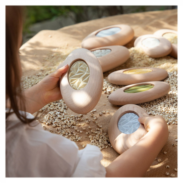 Jumbo Sensory River Stones, set senzorial din lemn, Guidecraft, 2-7 ani [3]
