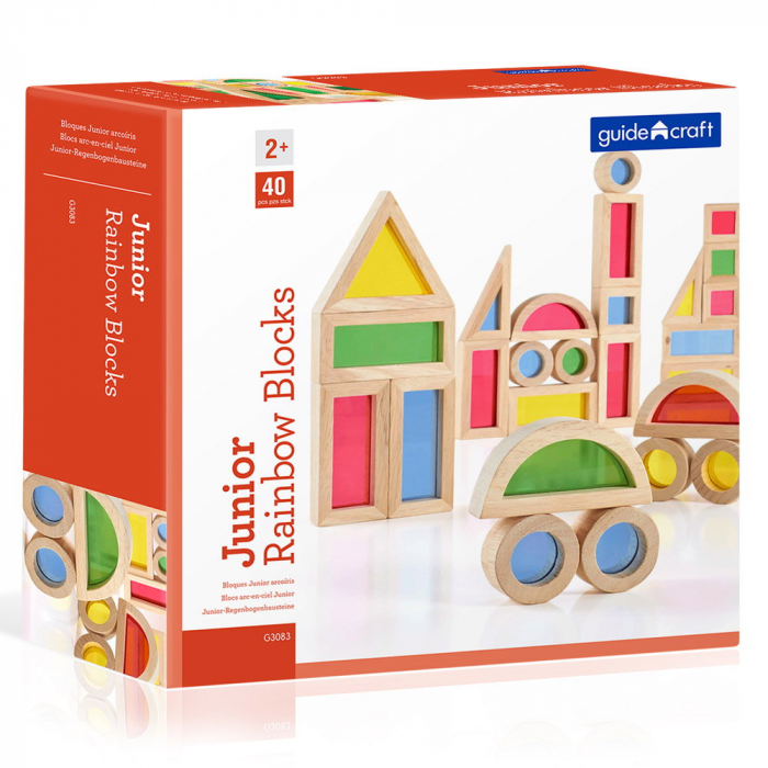 Junior Rainbow Blocks set 40 piese, Guidecraft [5]