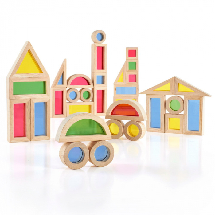 Junior Rainbow Blocks set 40 piese, Guidecraft [2]