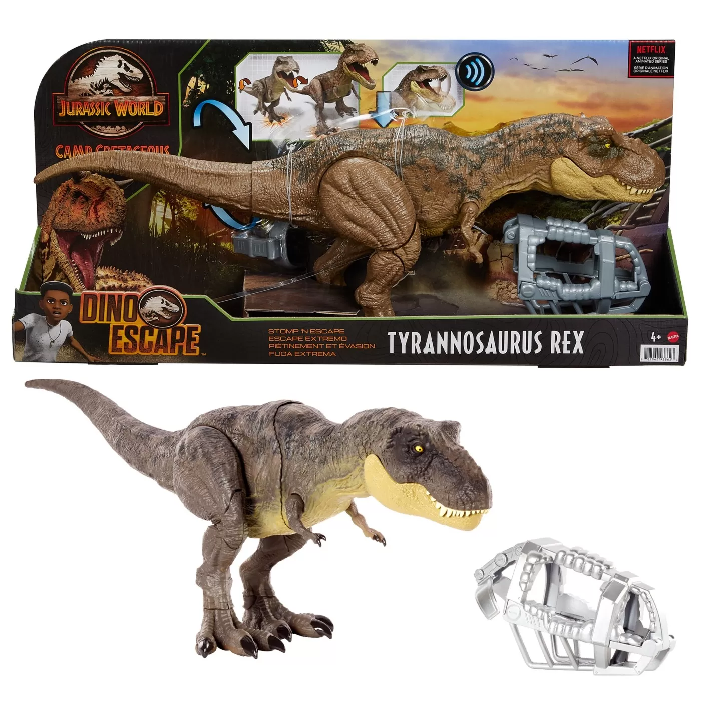 Jurassic world dino escape stomp'n escape dinozaur tyrannosaurus rex, varsta de la 4 ani la 8 ani [9]