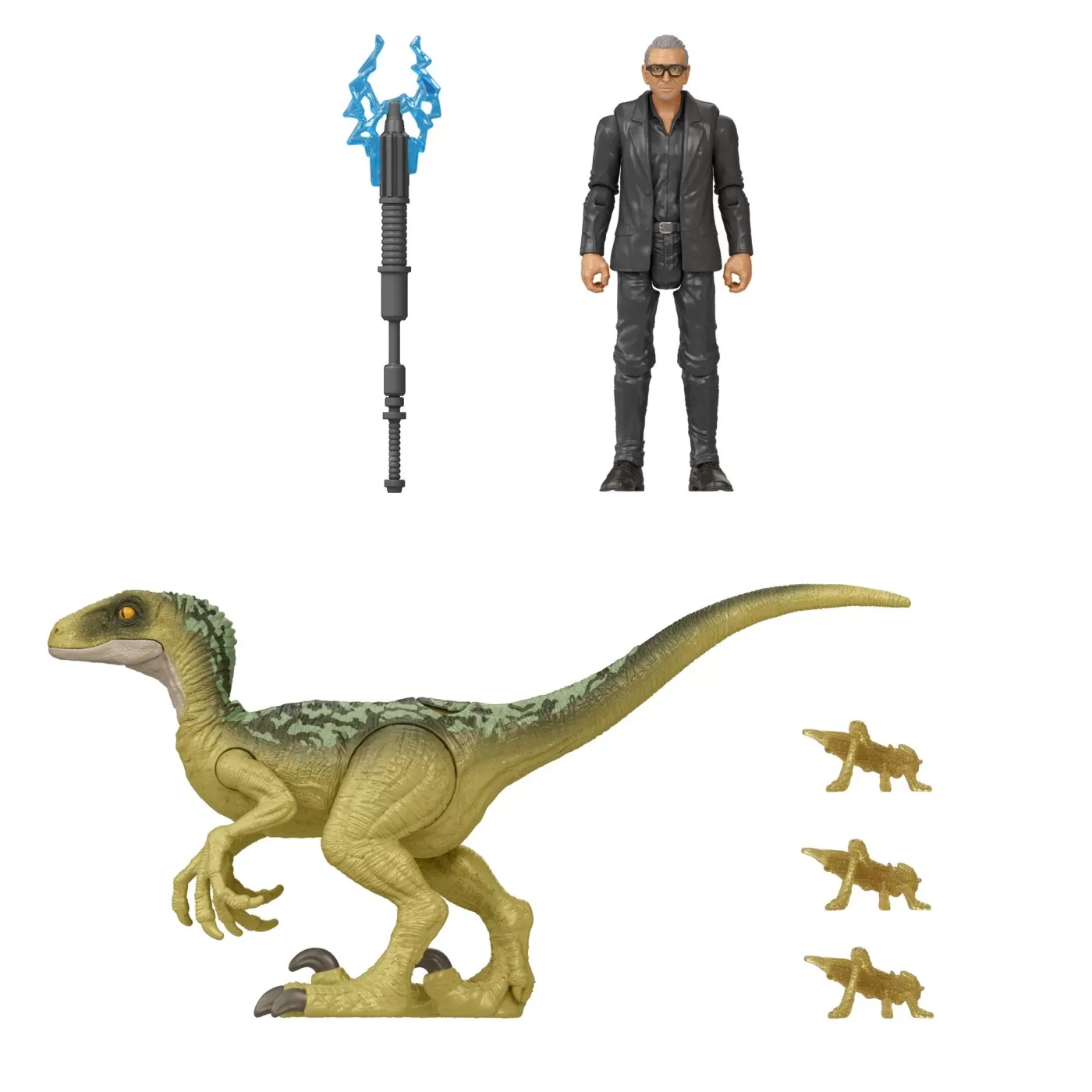 Jurassic world dominion set 2 figurine dr. ian malcolm si velociraptor, varsta de la 4 ani la 7 ani [7]