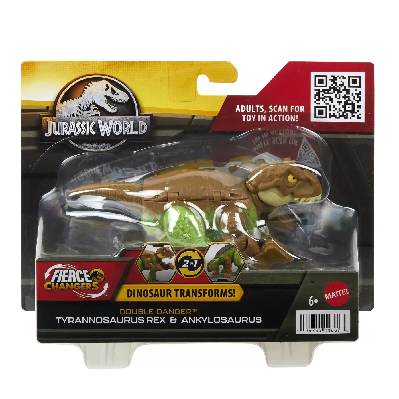 Jurassic world fierce changers double danger dinozaur transformabil tyrannosaurus rex si ankylosaurus maro, varsta de la 6 ani la 12 ani [1]