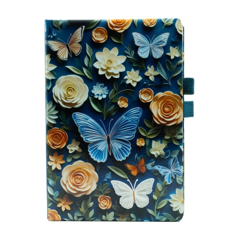 Jurnal A5 CNX 6600-35, 160 pagini, fluturi, coperta carton, cu suport de pix [2]