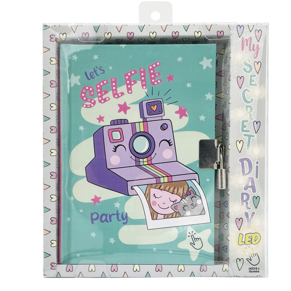 Jurnal cu LED, cu cutie cadou, 80 de pagini, 13 x 18 cm (6 buc/display), copii varsta 5 ani+,8 ani+ [10]