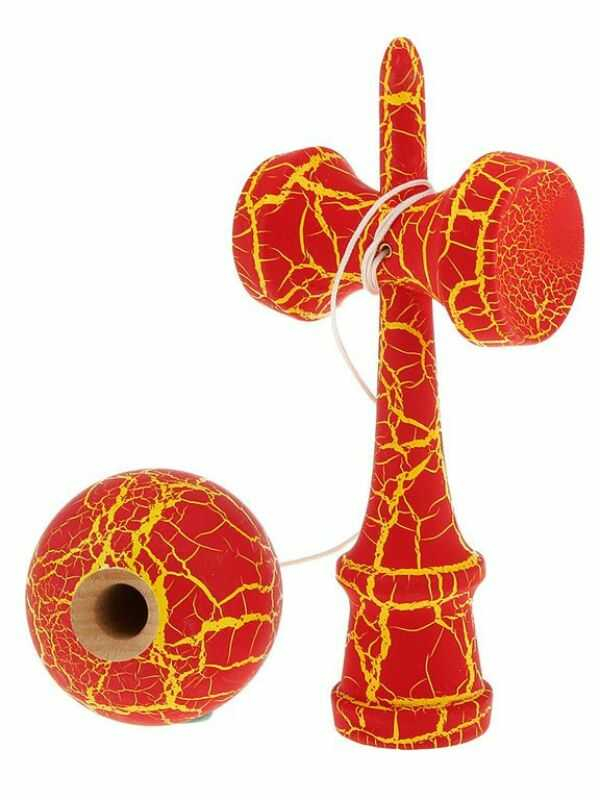 Kendama Profesionala din Lemn, Design Crapaturi, 18 cm [2]