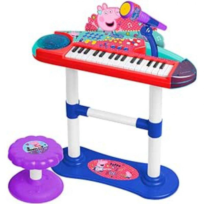 Orga electronica, 37 clape, cu microfon si scaunel, de jucarie, Peppa Pig [1]