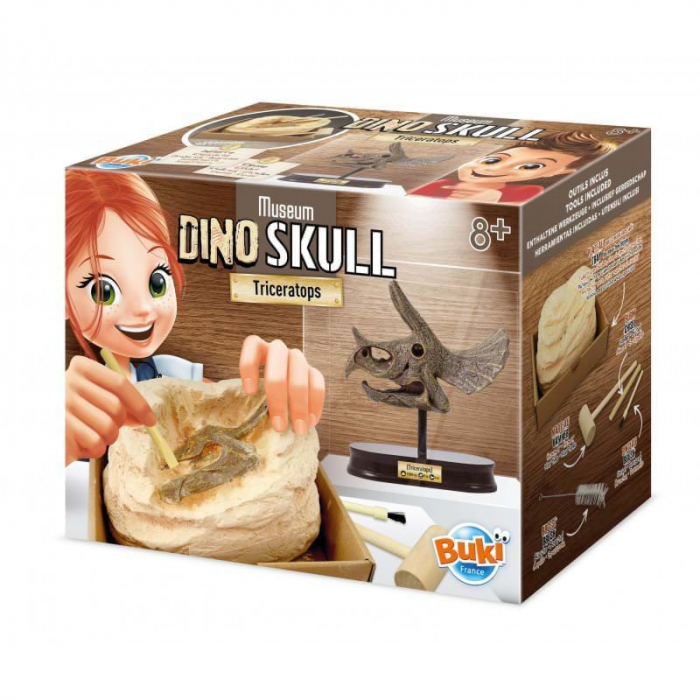 Kit de sapat - Craniu Triceratops, Set arheologie educativ, Buki France [1]