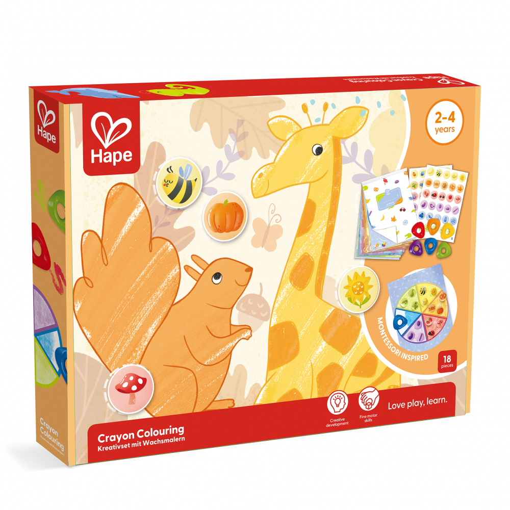 Kit desene cu creioane cerate pentru copii - 18 piese, copii varsta 2 ani+,4 ani+ [1]