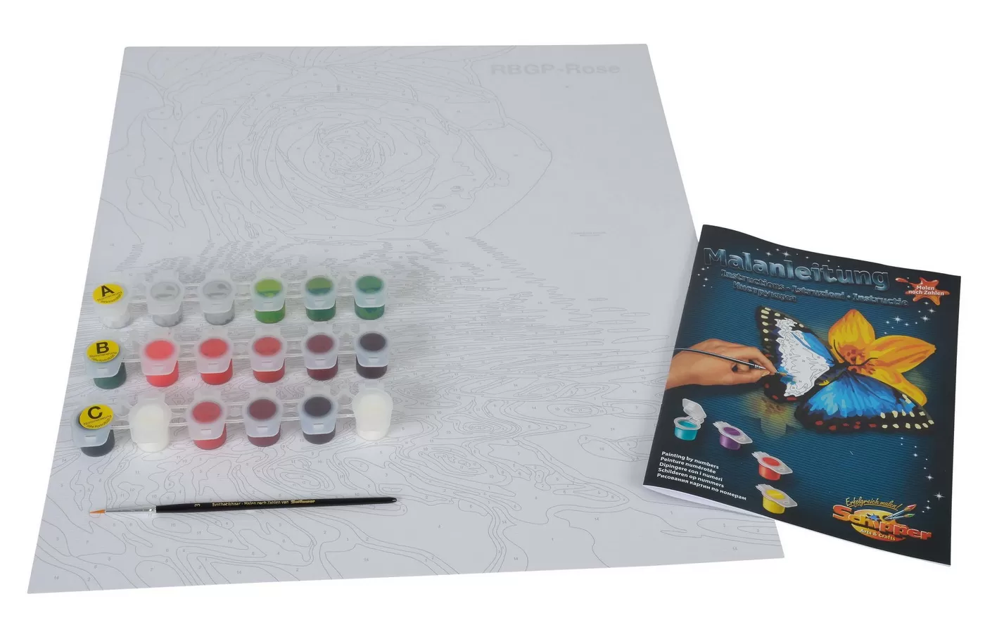 Kit pictura pe numere schipper trandafirul rosu [3]