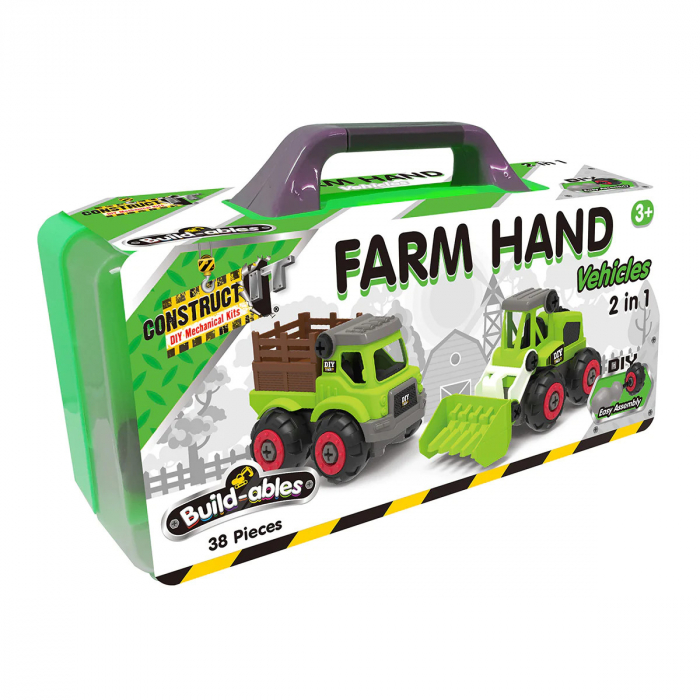 Utilaje de ferma 2 in 1, Kit STEM de construit, varsta 3 - 6 ani, Baiat [3]
