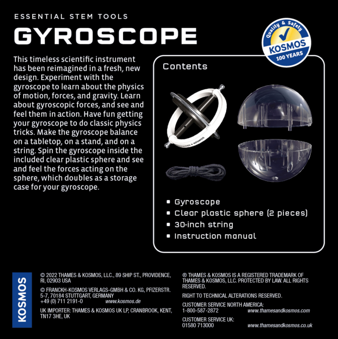 Kit STEM Giroscop Thames & Kosmos, 8 ani+, varsta 6 - 9, 9+ ani, Baiat [4]
