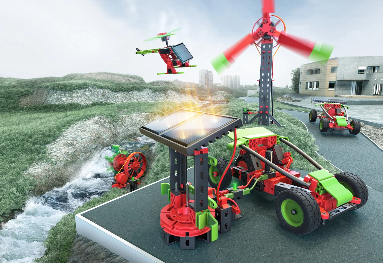 Kit STEM Green Energy, Set constructie 339 piese, Fischertechnik, varsta 9+ ani, Baiat, Fata [2]