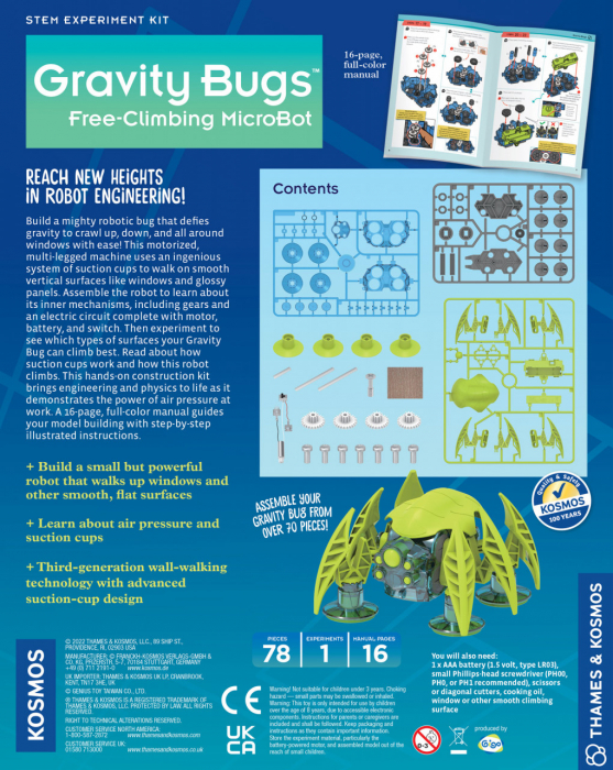 Kit STEM Insecta antigravitationala, robot, cu ventuze, circuit electric, 8 ani+ [3]