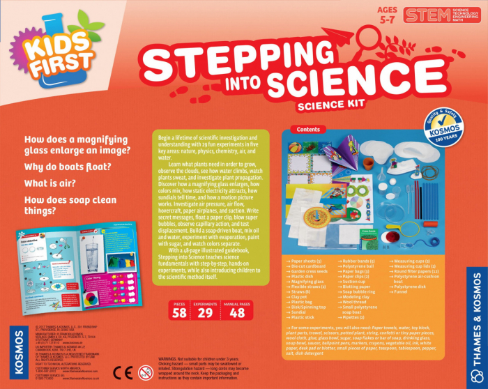 Kit STEM Primii pasi in stiinta, 29 de experimente biologie, fizică, chimie, varsta 3 - 6, 6 - 9 ani, Baiat, Fata [2]
