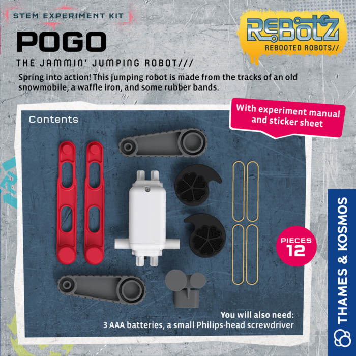 Kit STEM Robotul Pogo, motor electric, 12 piese, rapid de construit, 6 ani+ [2]