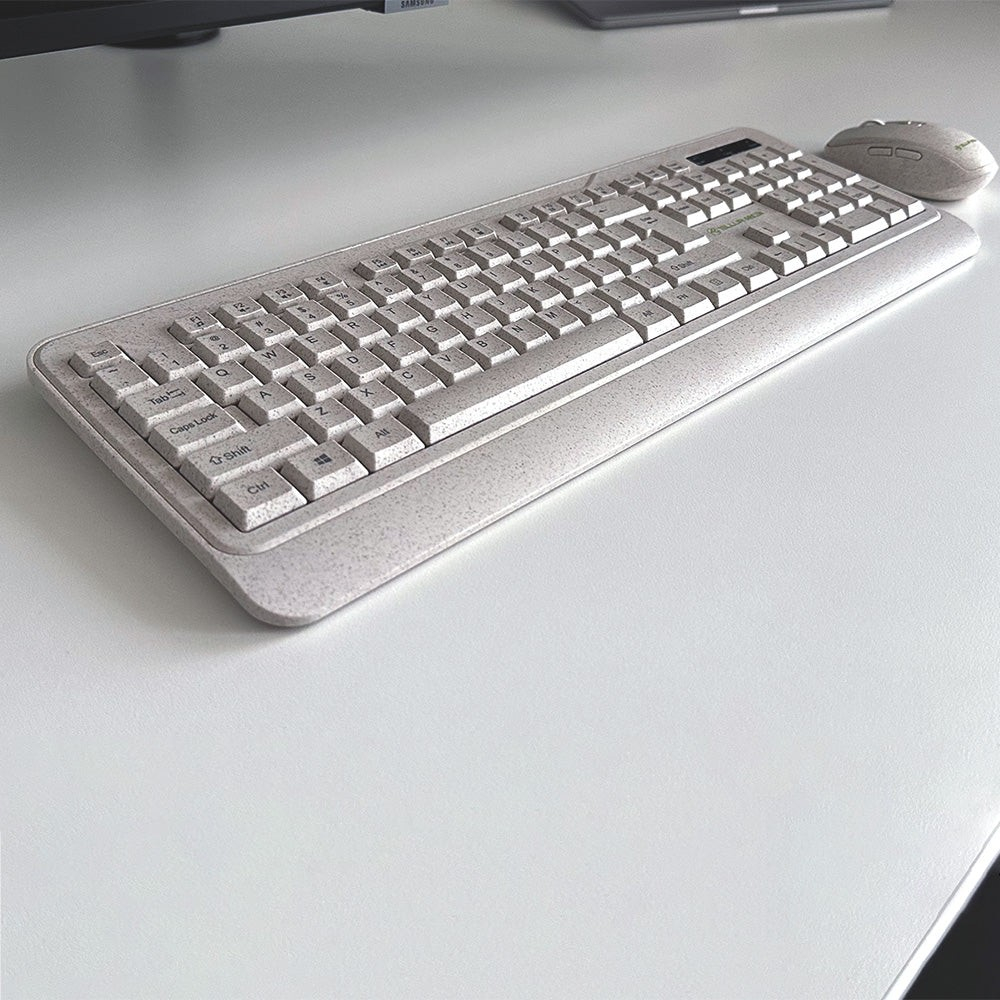 Kit tastatură și mouse fără fir Tellur Green, 2.4GHz, nano receiver, crem [4]