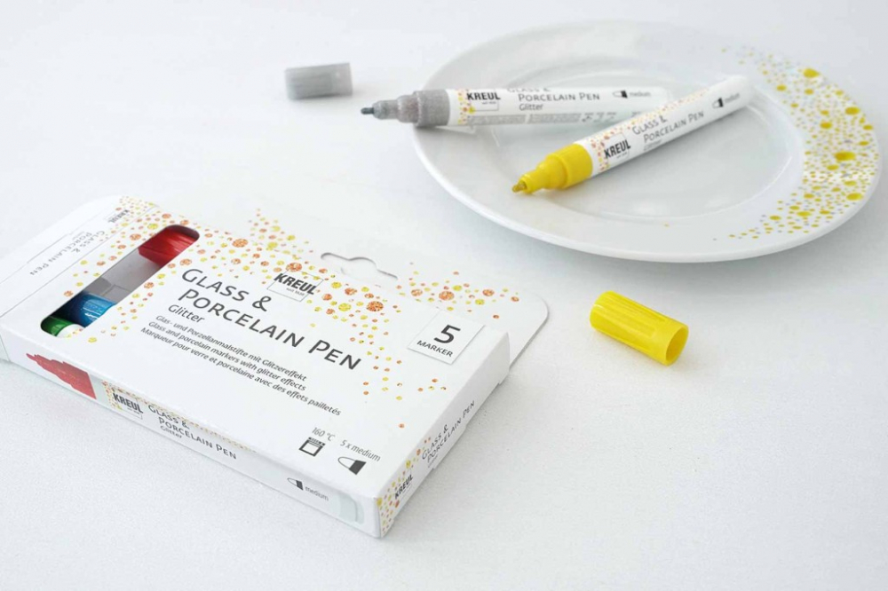 KREUL Glass & Porcelain Pen Glitter Medium 5/set [4]