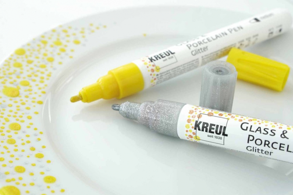 KREUL Glass & Porcelain Pen Glitter Medium 5/set [3]