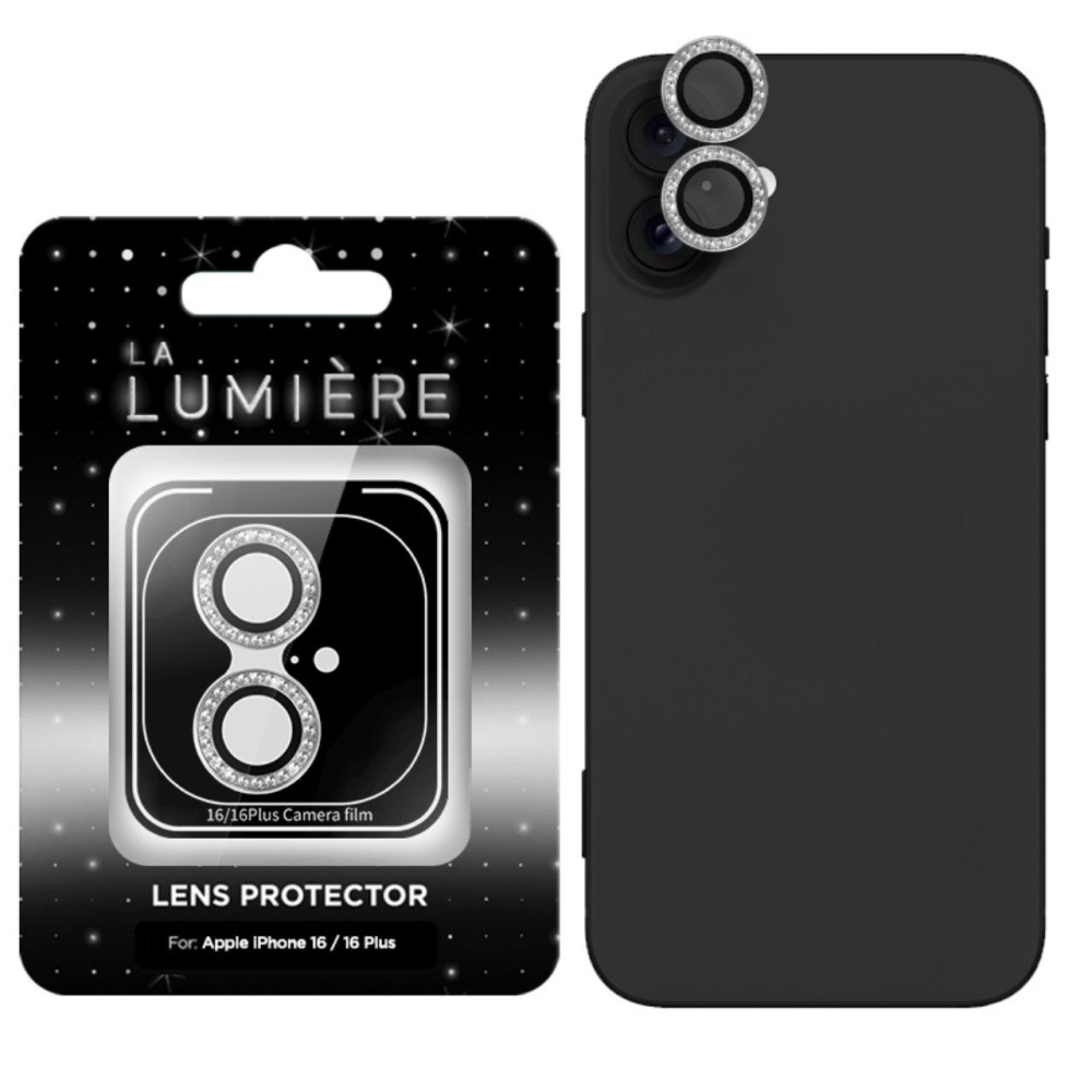 La Lumiere Folie Sticla Camera Diamond Lens iPhone 16 / 16 Plus Argintiu [2]