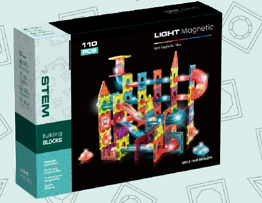 Labirintul meu magnetic cu lumini - 110 piese (7.5 cm) [2]