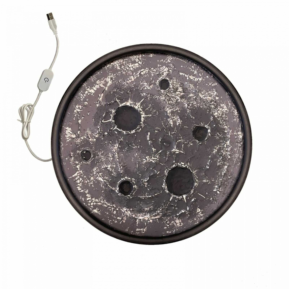 Lampa de Iluminat si de Veghe,  Forma de Luna, Modelata in Relief, Hand Made [2]