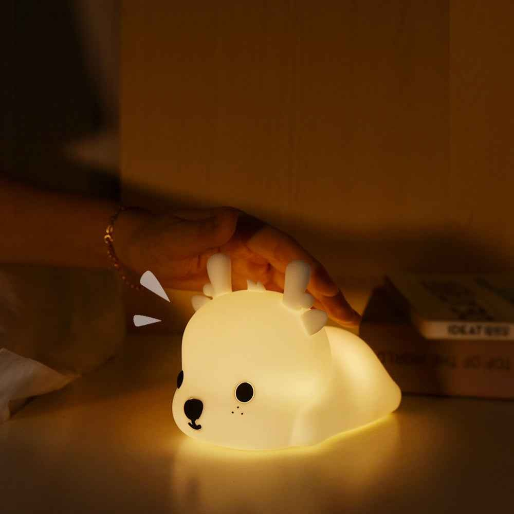 Lampă de noapte pentru copii, silicon, reincarcabilă, Baby Deer [8]