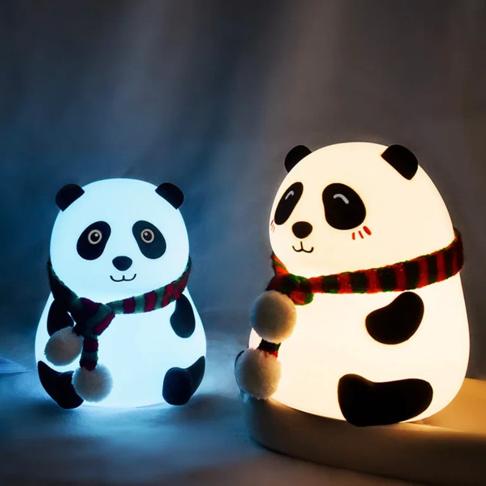 Lampă de noapte pentru copii, silicon, reincarcabilă, Panda [7]