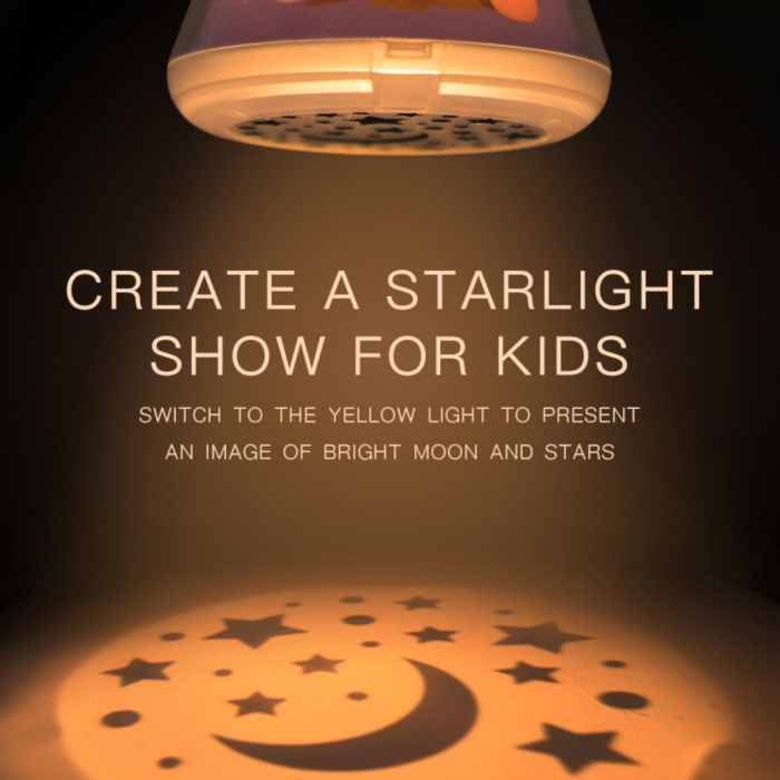 Proiector cu povesti ✅ Lampa de veghe pentru copii cu luna, stele [7]