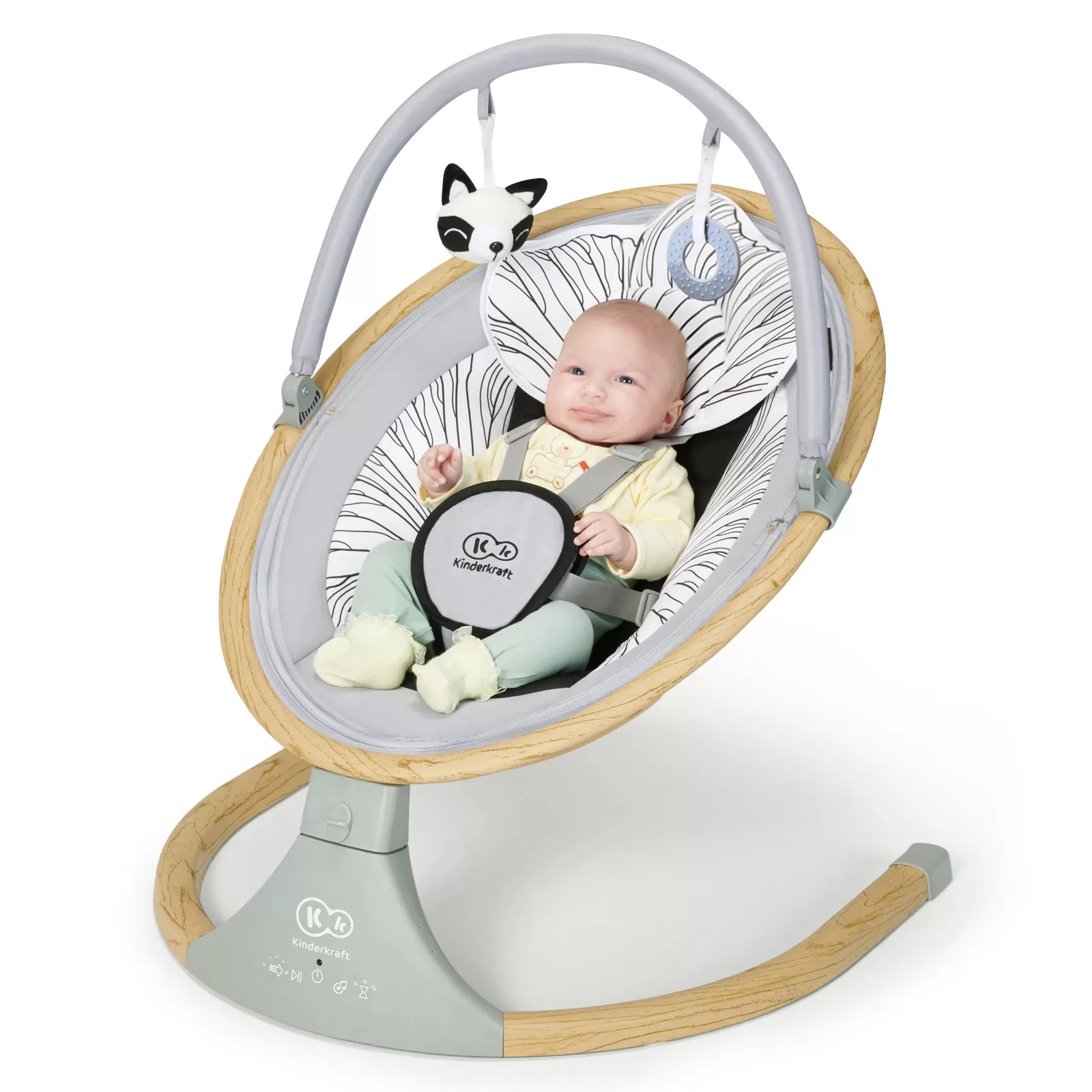 Leagan electric 2 in 1 kinderkraft lumi, grey, varsta de la 0 luni la 9 luni [4]