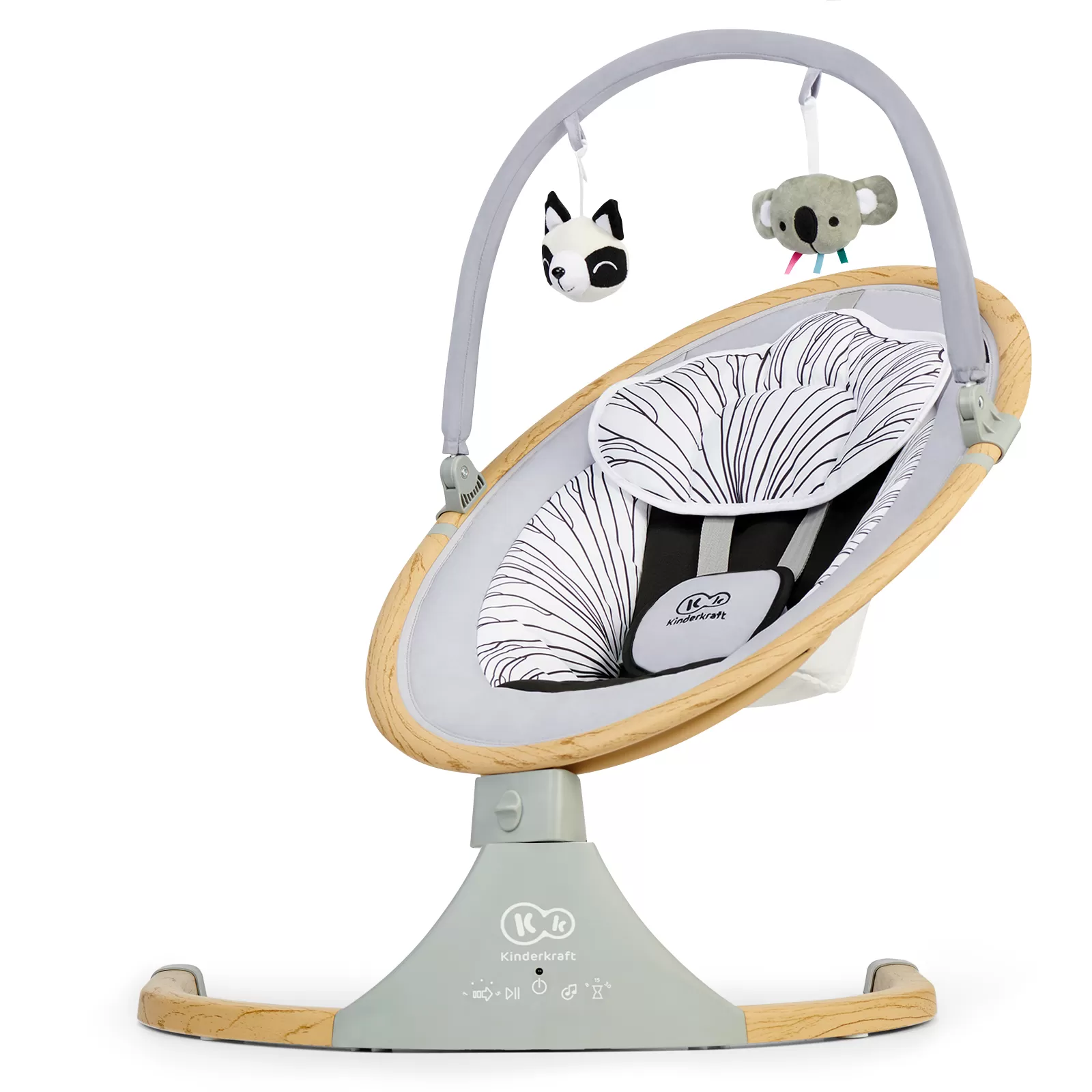 Leagan electric 2 in 1 kinderkraft lumi, grey, varsta de la 0 luni la 9 luni [1]