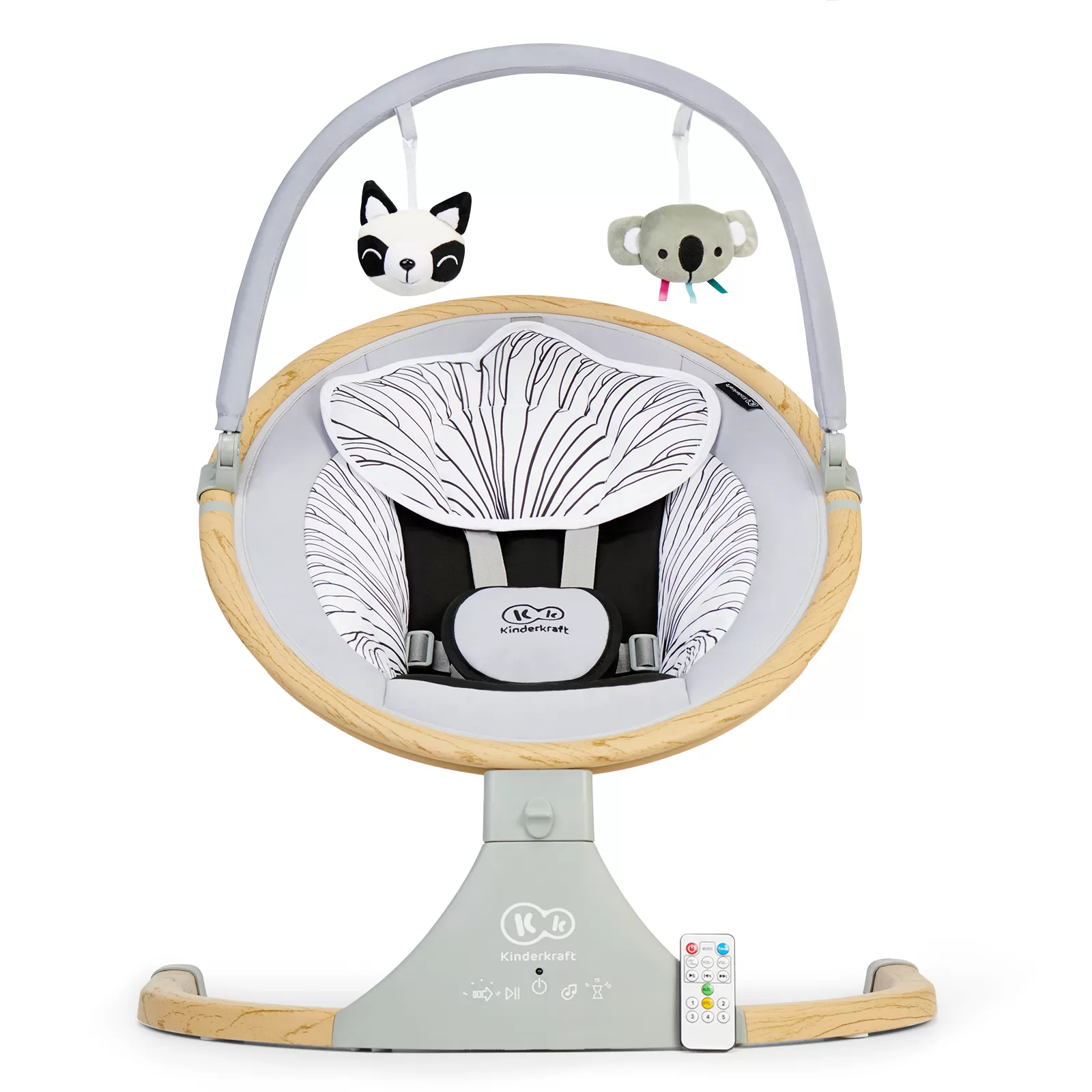 Leagan electric 2 in 1 kinderkraft lumi, grey, varsta de la 0 luni la 9 luni [5]