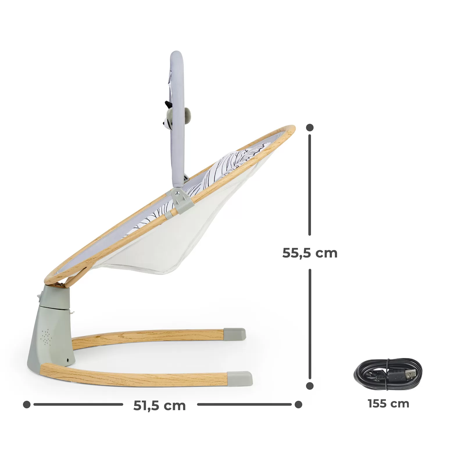 Leagan electric 2 in 1 kinderkraft lumi, grey, varsta de la 0 luni la 9 luni [12]