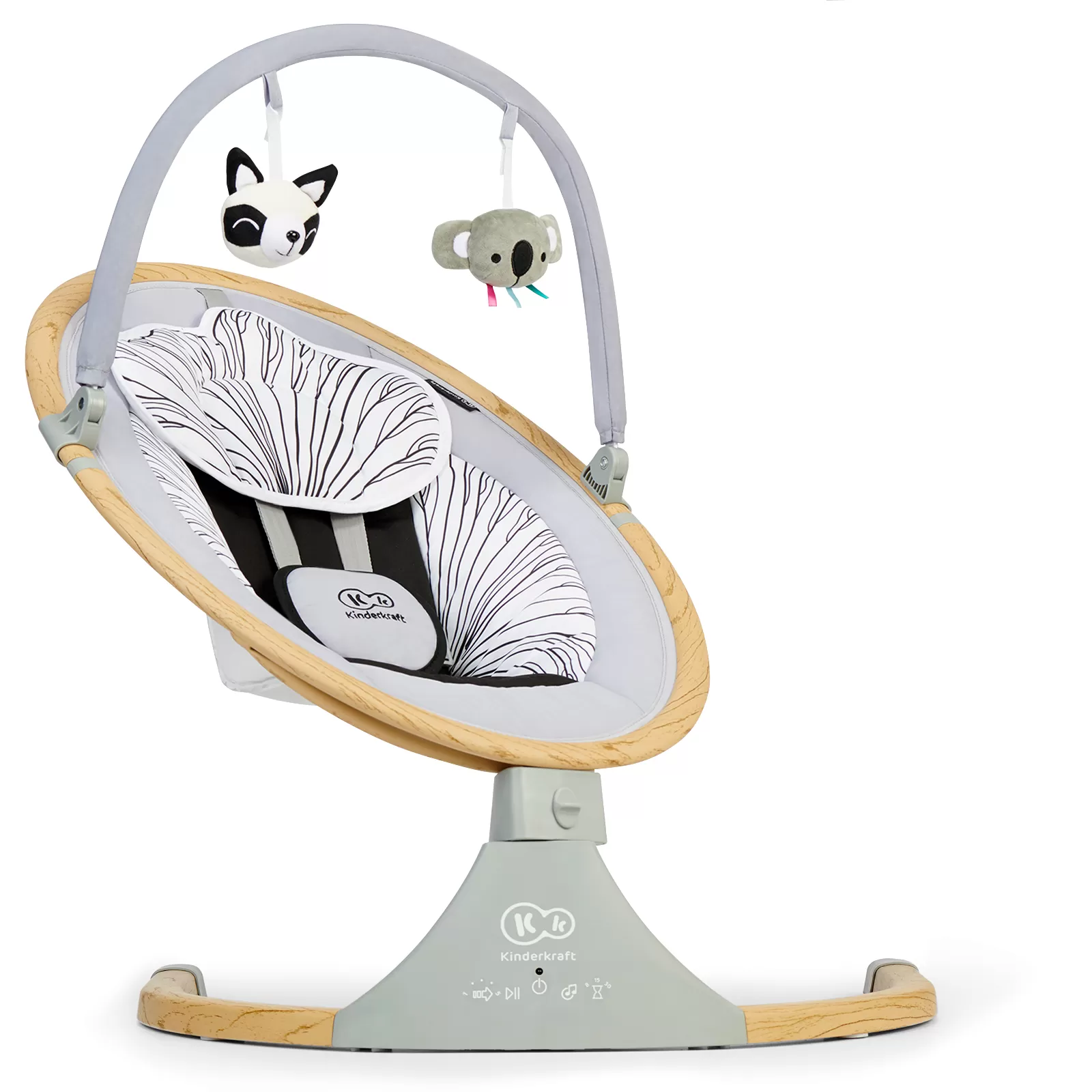 Leagan electric 2 in 1 kinderkraft lumi, grey, varsta de la 0 luni la 9 luni [8]