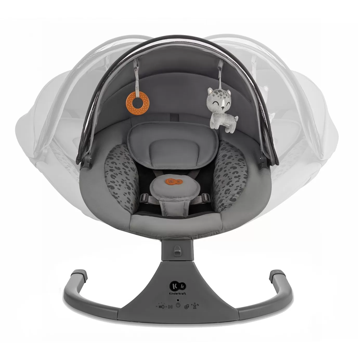 Leagan electric kinderkraft lumi 2, dark grey, varsta de la 0 luni la 9 luni [4]