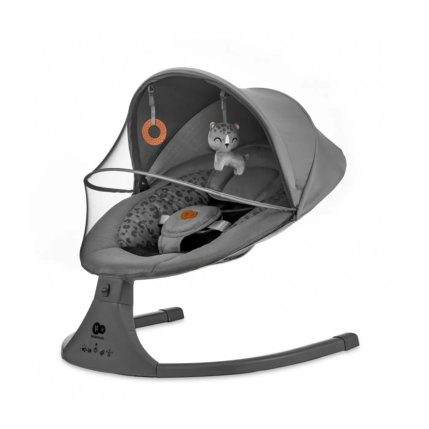 Leagan electric kinderkraft lumi 2, dark grey, varsta de la 0 luni la 9 luni [5]