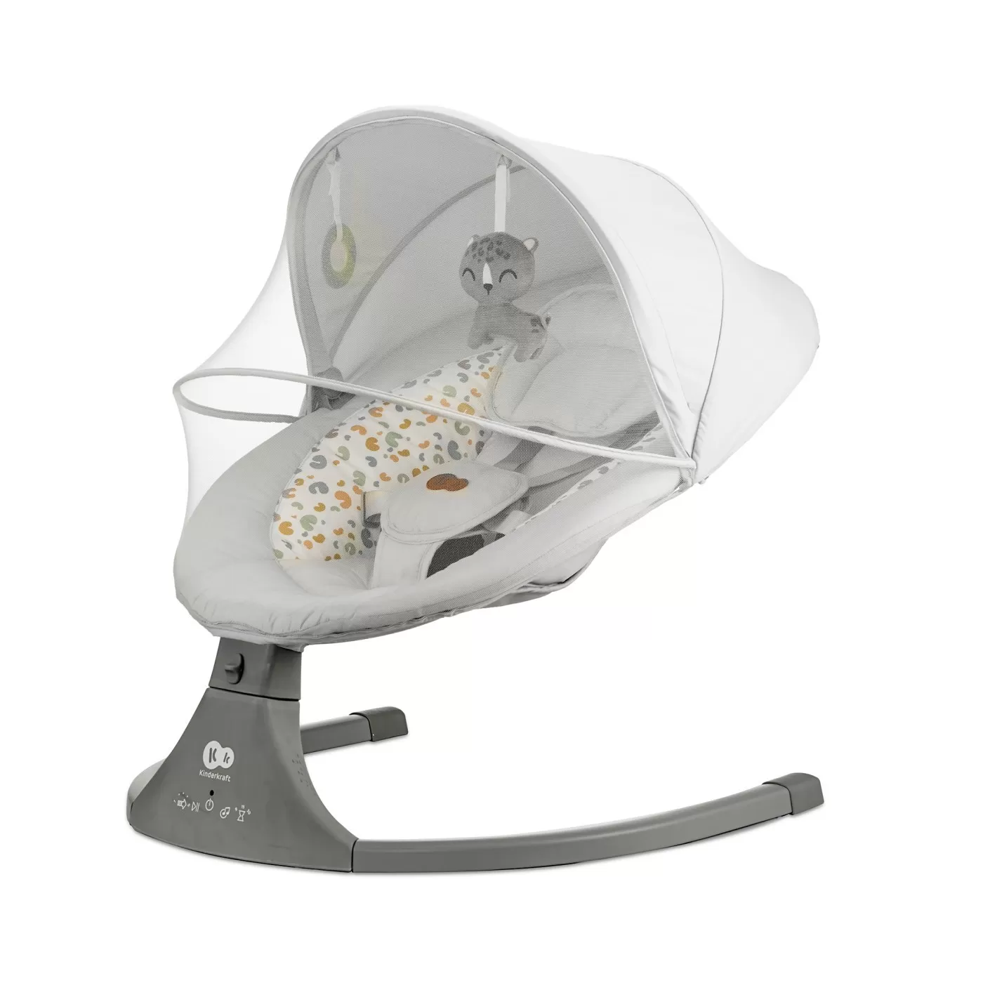 Leagan electric kinderkraft lumi 2, light grey, varsta de la 0 luni la 9 luni [5]