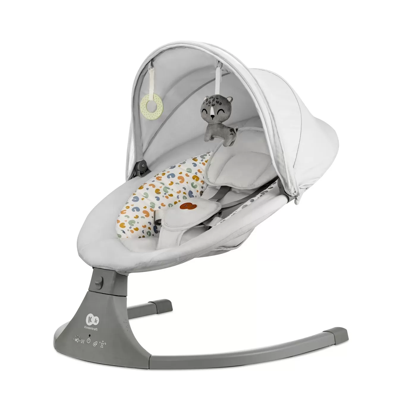 Leagan electric kinderkraft lumi 2, light grey, varsta de la 0 luni la 9 luni [1]