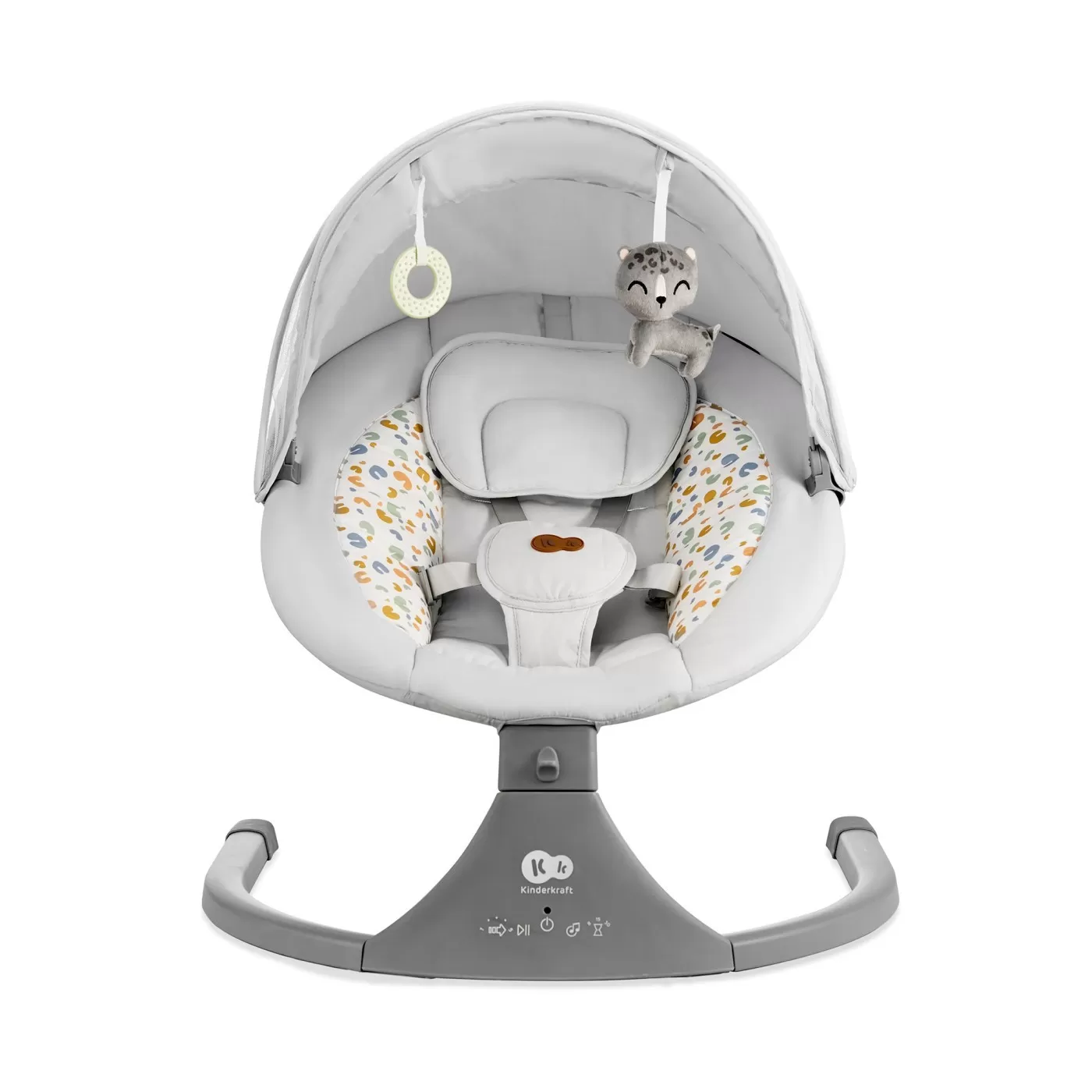 Leagan electric kinderkraft lumi 2, light grey, varsta de la 0 luni la 9 luni [3]