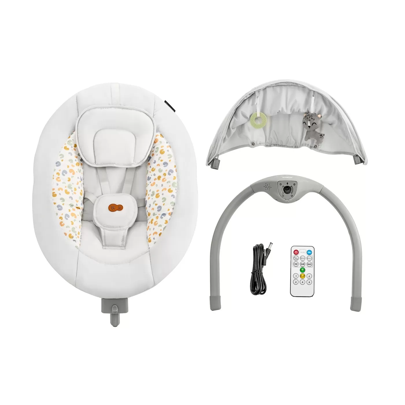 Leagan electric kinderkraft lumi 2, light grey, varsta de la 0 luni la 9 luni [7]