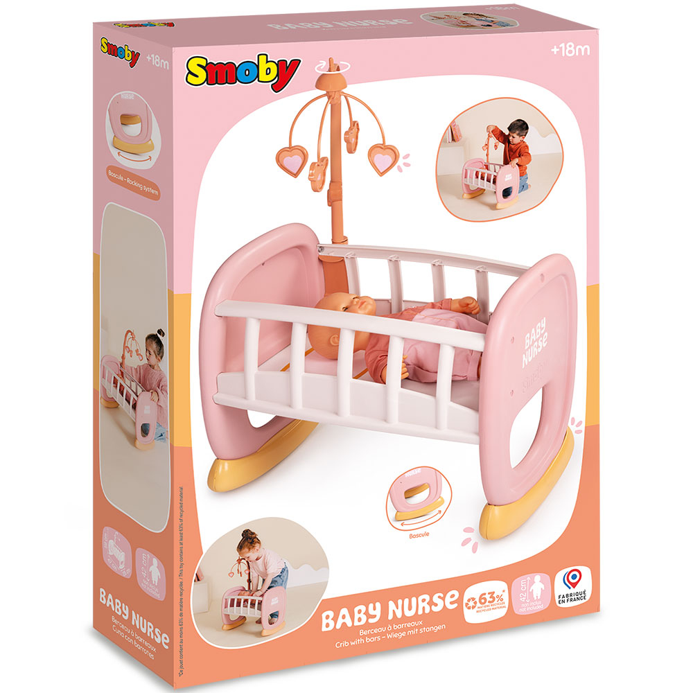 Leagan pentru papusa Smoby Baby Nurse Baby's Cot cu carusel [6]